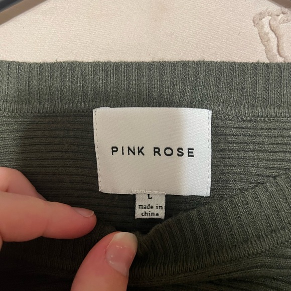 Dark Green Ribbed Sweater - Picture 2 of 2